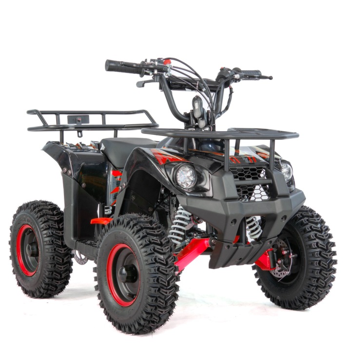 Mini atv XTR M9, roti 6inch, 50cc, 2 timpi, pornire electromotor, culoare negru/rosu