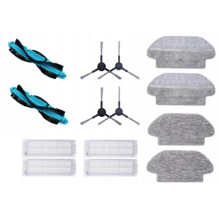 Set De Accesorii Pentru Aspirator Xiaomi Viomi V3 V2, 13 Piese, 2xPerii Principale, 4xPerii Laterale, 4xFiltre, Asamblare Usoara, Materiale De Inalta Calitate, Multicolor