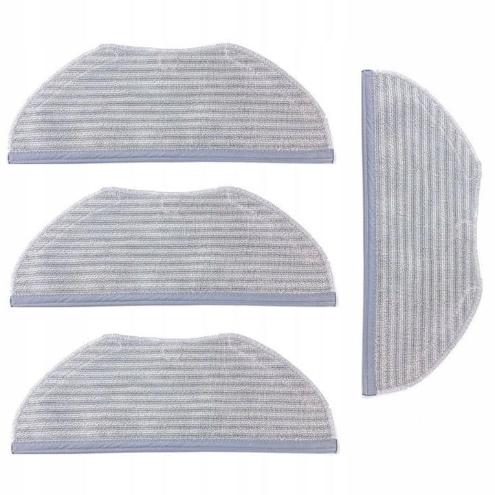 Set 4 Lavete De Rezerva Pentru Mop, Pentru Aspiratorul Robot Xiaomi Mi Robot Vacuum-Mop Essential G1, Inlocuiri De Inalta Calitate, Set De 4 Mopuri, Schimbare Recomandata La Fiecare 2 Luni, Gri