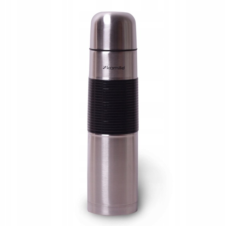 Termos din inox 750 ml KAMILLE, izolatie vid, capac cu functie de cana, argintiu
