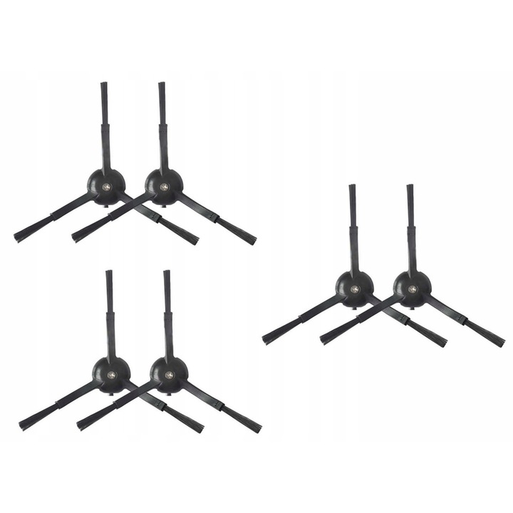 Set de Perii Laterale, Roborock S50 S55, Material: Plastic, Calitate Inalta A Executiei, Durabilitate Ridicata, Atentie La Detalii, Negru