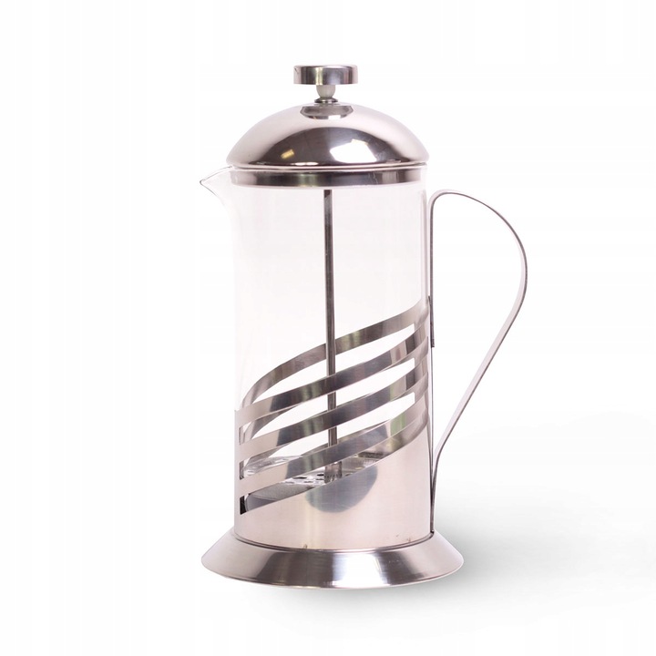 Чайник French Press 1000 ml Kamille, стъкло и неръждаема стомана, филтърен механизъм, 22x10cm