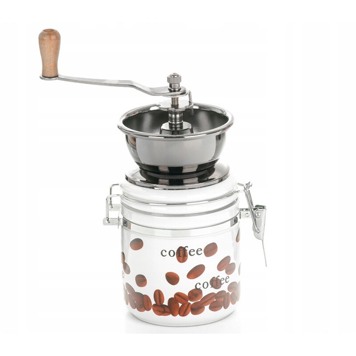 Rasnita cafea, Kamille, Ceramica, Alb / Maro