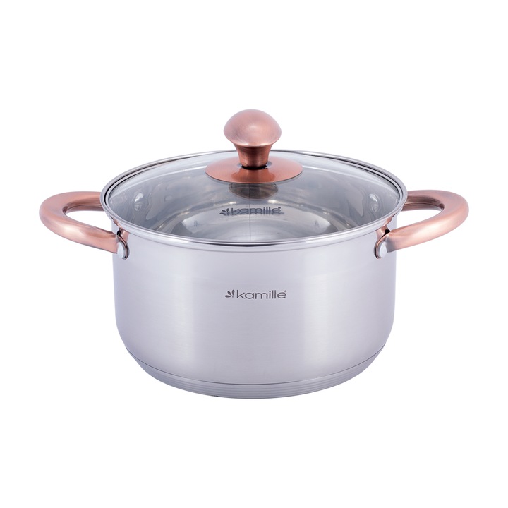 4 rozsdamentes acél edény és 4 fedél