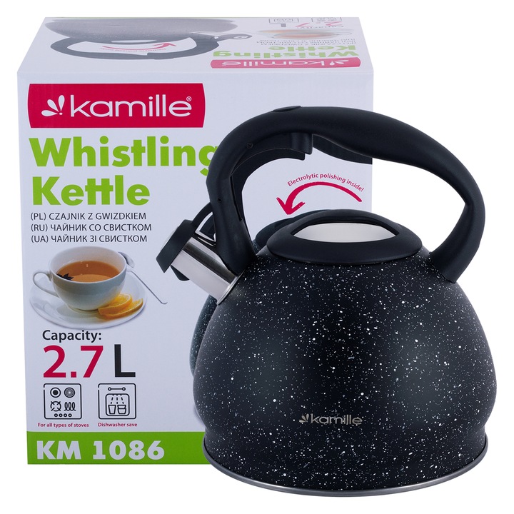Ceainic Kamille, 2,7 L, inox, pentru toate tipurile de plite