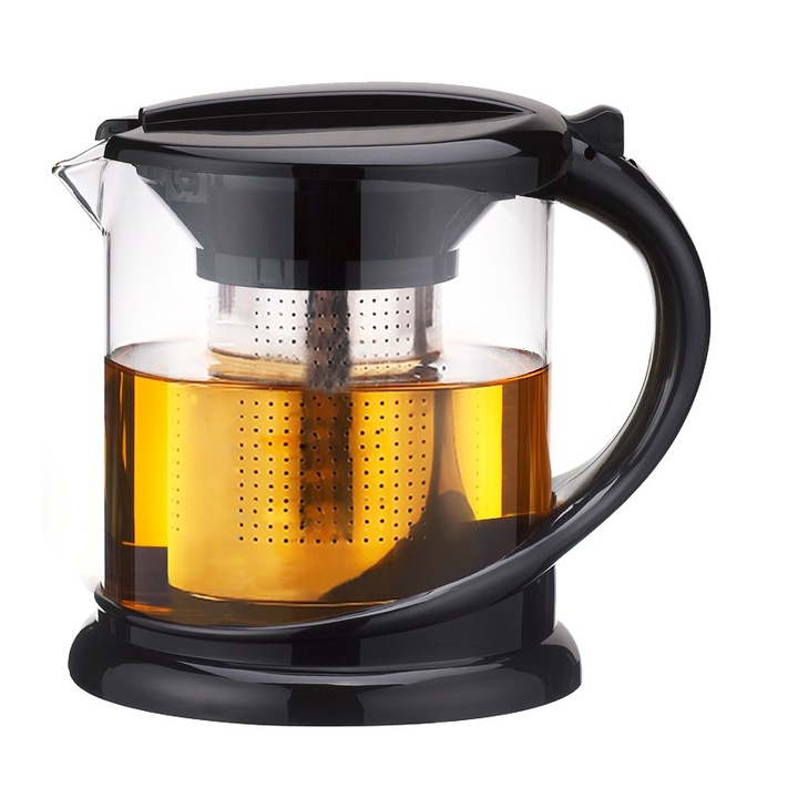 Ceainic Kamille 1000ml, din sticla rezistenta la caldura, cu sita din otel inoxidabil