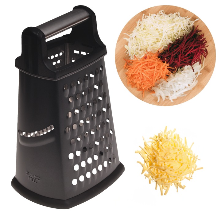 Ренде, Ofenbach, Неръждаема стомана, Неплъзгащ се дизайн, Дръжка, За зеленчуци и сирене, Черен