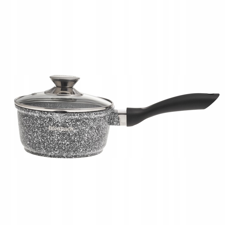 Cratita, Kamille, Granit, Capac Sticla, 1.35 L, 16 cm, Pentru toate sursele de caldura, Gri