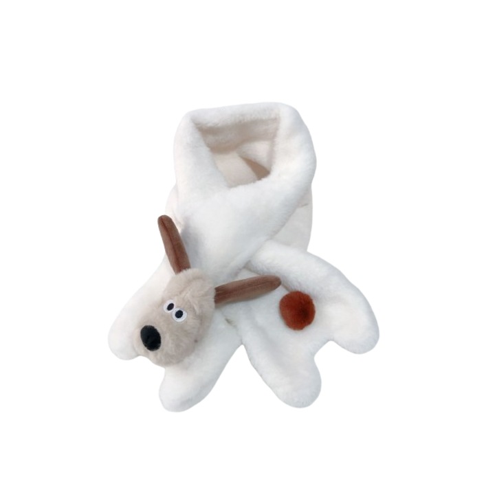 Esarfa pentru copii, lungime 90cm, culori solide, model catel, set de iarna