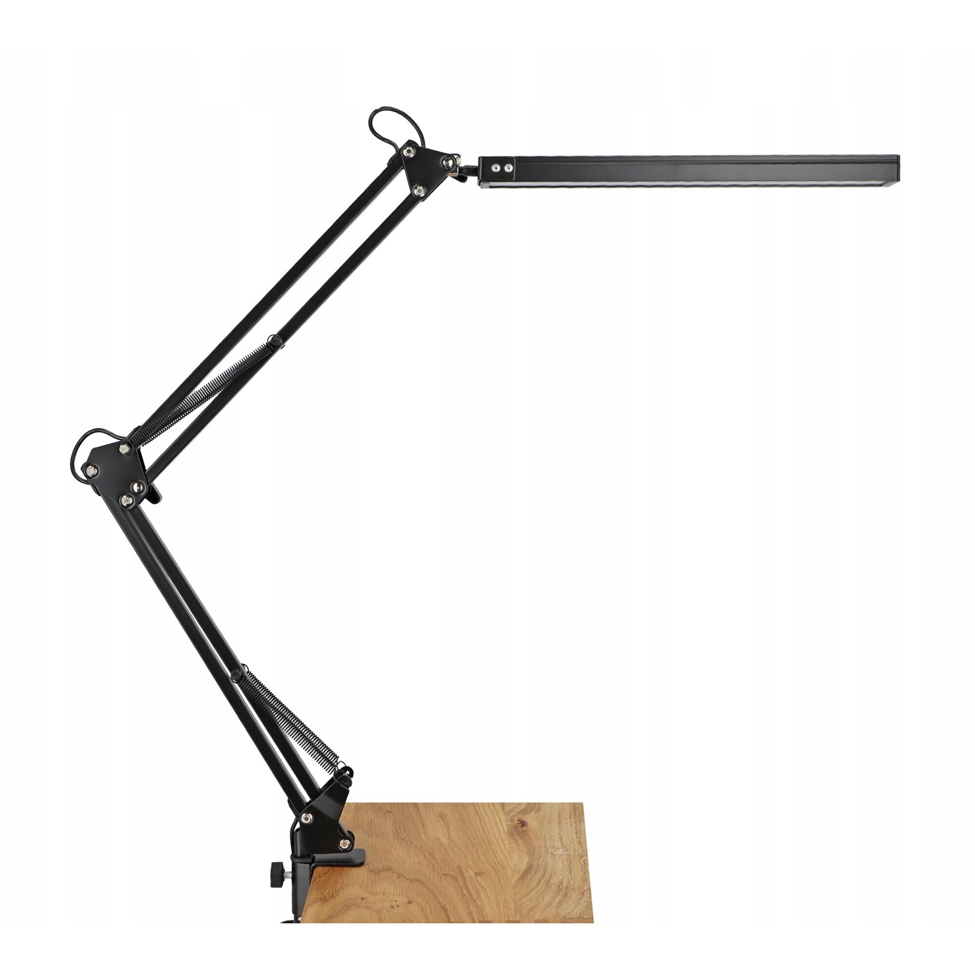 Lampa de birou LED, brat oscilant cu clema, inaltime reglabila, 3