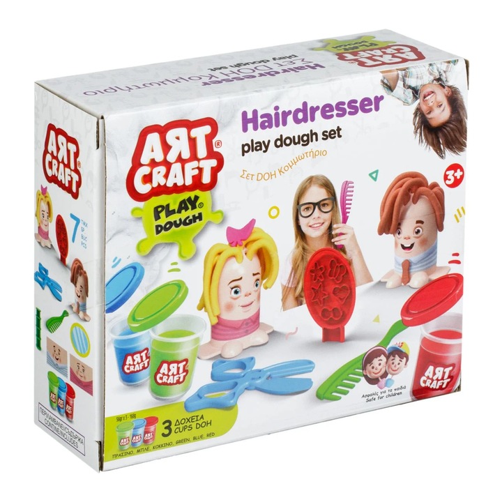 Комплект Plasticine Hairdresser & Accessories - 7 бр