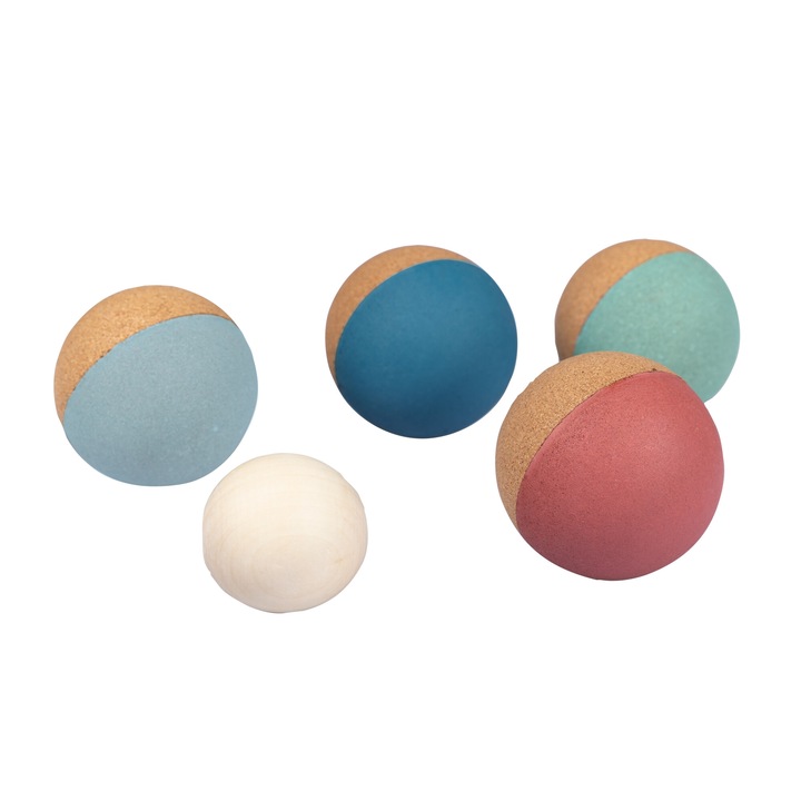 Jucarie Ecologica din Pluta KORKO Set Bile Boccia - Champions