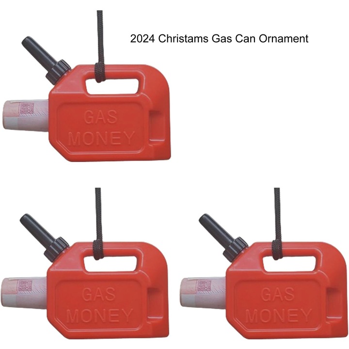 Set 3 figurine ornament gaz, decoratiune Craciun, rosu, 6.4x7.6x2.7cm