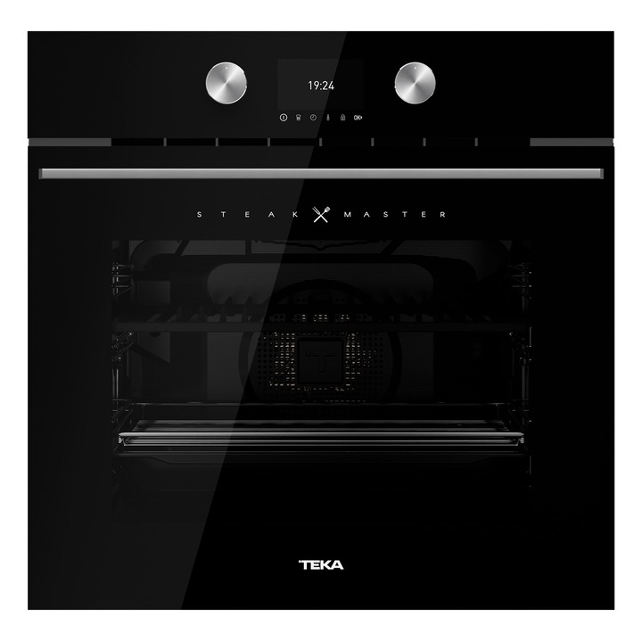 Cuptor incorporabil TEKA STEAKMASTER - Design Infinity Glass, Electric, 63 L, Autocuratare pirolitica, Touch control, Grill (700º), Clasa A, Sticla neagra