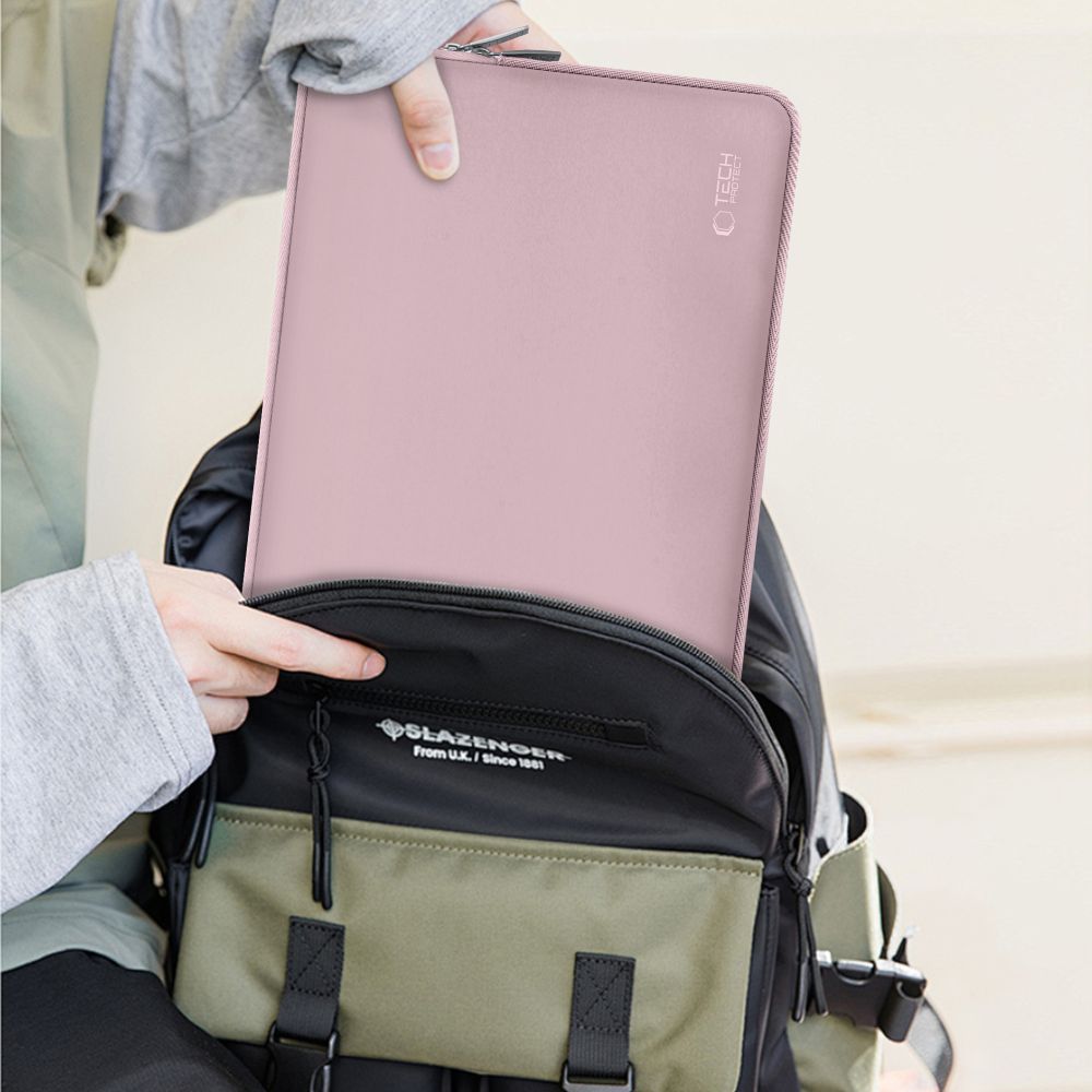 Set husa laptop 15/16 inch si husa pentru accesorii TECH-PROTECT NeoSlim Rose