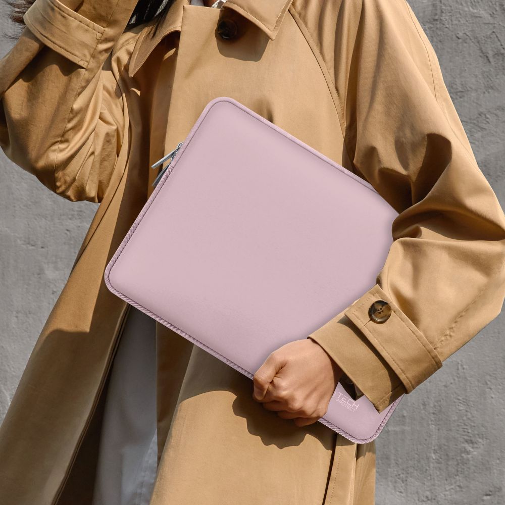 Set husa laptop 15/16 inch si husa pentru accesorii TECH-PROTECT NeoSlim Rose