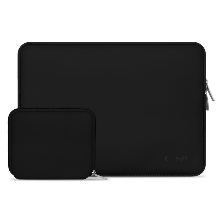Set husa laptop 13/14 inch si husa pentru accesorii TECH-PROTECT NeoSlim Black