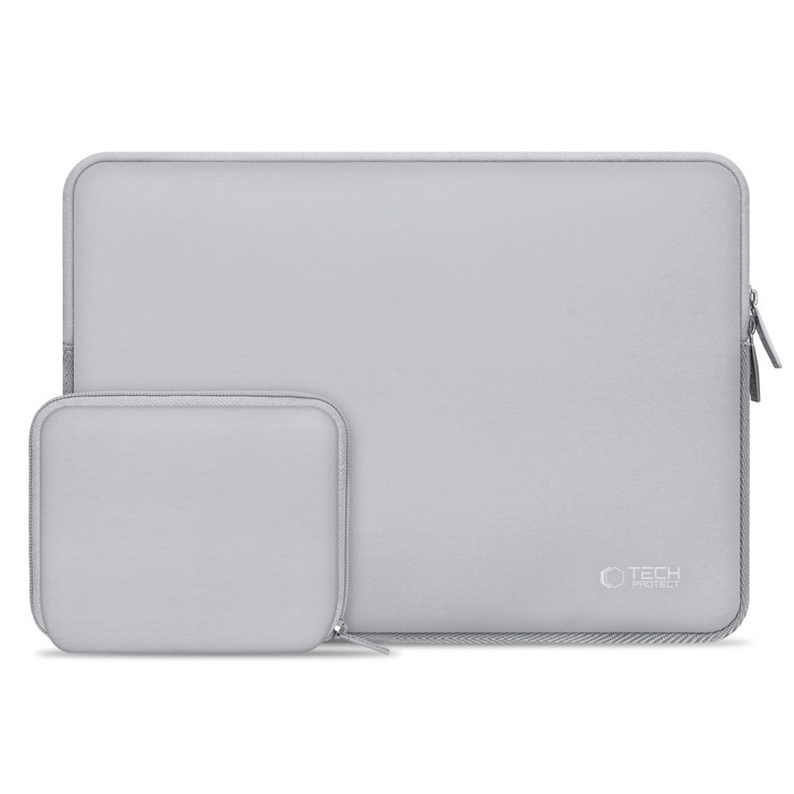 Set husa laptop 15/16 inch si husa pentru accesorii TECH-PROTECT NeoSlim Grey