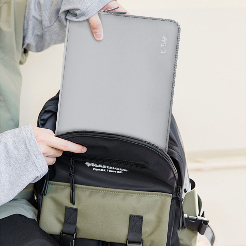 Set husa laptop 13/14 inch si husa pentru accesorii TECH-PROTECT NeoSlim Grey