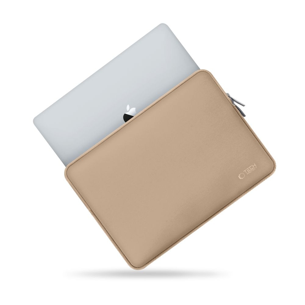 Set husa laptop 15/16 inch si husa pentru accesorii TECH-PROTECT NeoSlim Caffe Latte