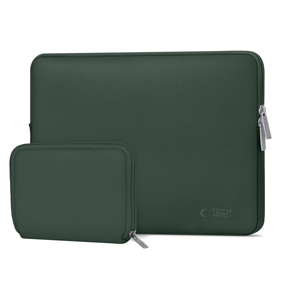 Set husa laptop 15/16 inch si husa pentru accesorii TECH-PROTECT NeoSlim Green