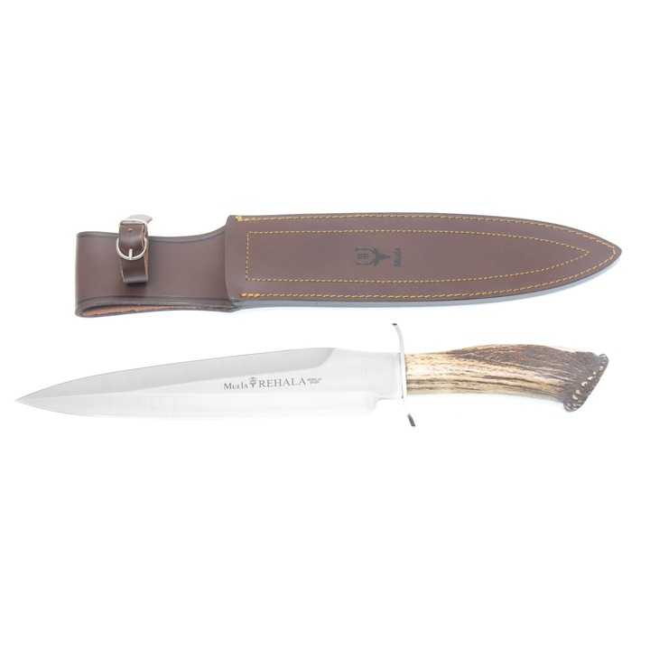 Cutit Vanator Muela REHALA-27S, Teaca Piele, Maner Corn Cerb, Lama Inox 27cm