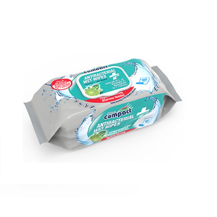Servetele umede antibacteriene pentru maini, Ultra Compact, 100 buc/set