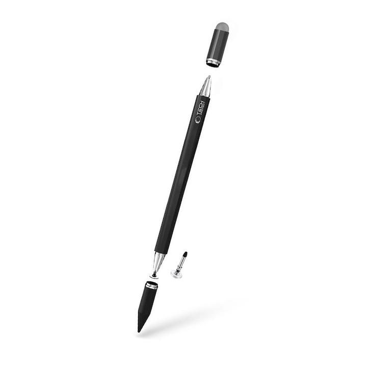 Stylus Pen, Tech-Protect USP200 kézzel rajzoláshoz és íráshoz, 3 féle hegy, fekete