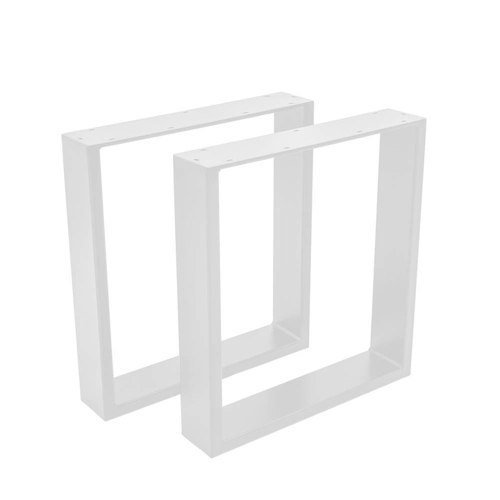 Set 2 bucati picioare masa /mobilier Profil Lat, BalustradeTM, 35cm H x 34cm L, metal, alb