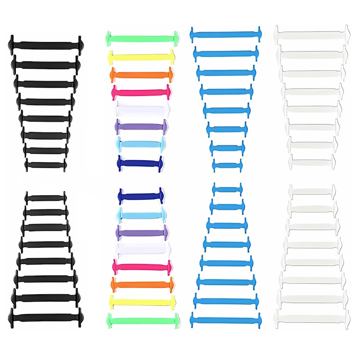 Set 64 Sireturi Siliconate, Bztzhm, Fara Legare, Multicolor, Diverse Dimensiuni