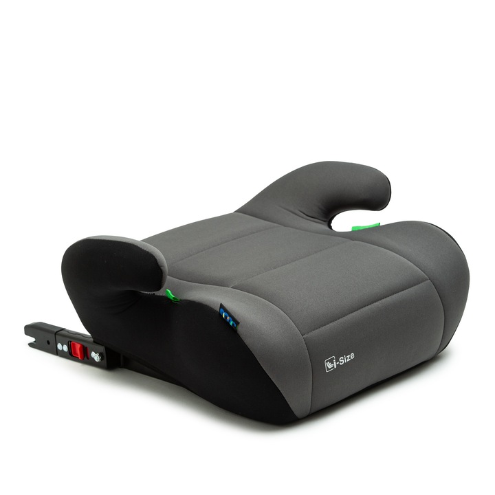 Детско столче за кола Juju Jazzy Booster i-Size ISOFIX, 125-150см, сертификат R129, черен/сив