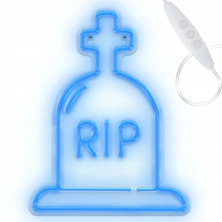 Неонова LED светлина "RIP" FPNE16, Хелоуин, синя