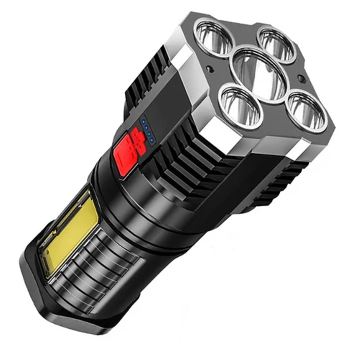 Фенер, акумулаторен прожектор за къмпинг, 5w, 100lm, USB зареждане, черен