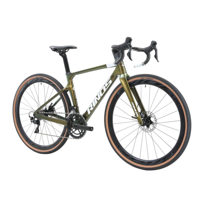 Велосипед за каране по чакъл RINOS Carbon Sandman1.0 Shimano R3000, Размер на рамка 50 см, Златист цвят