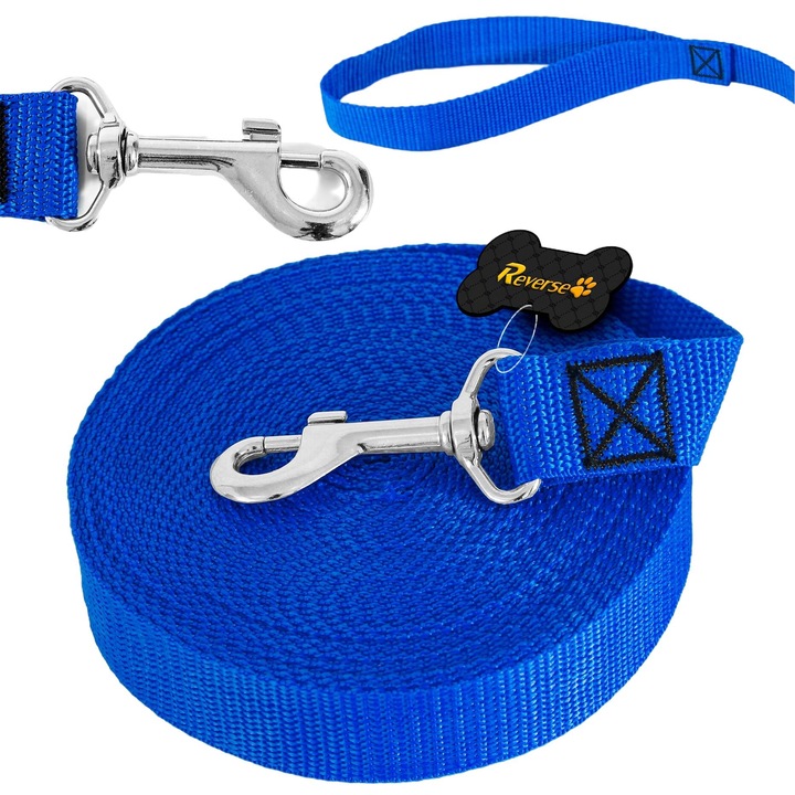 Kutyakiképző póráz, Reverse, 5 mx 25 mm, kék