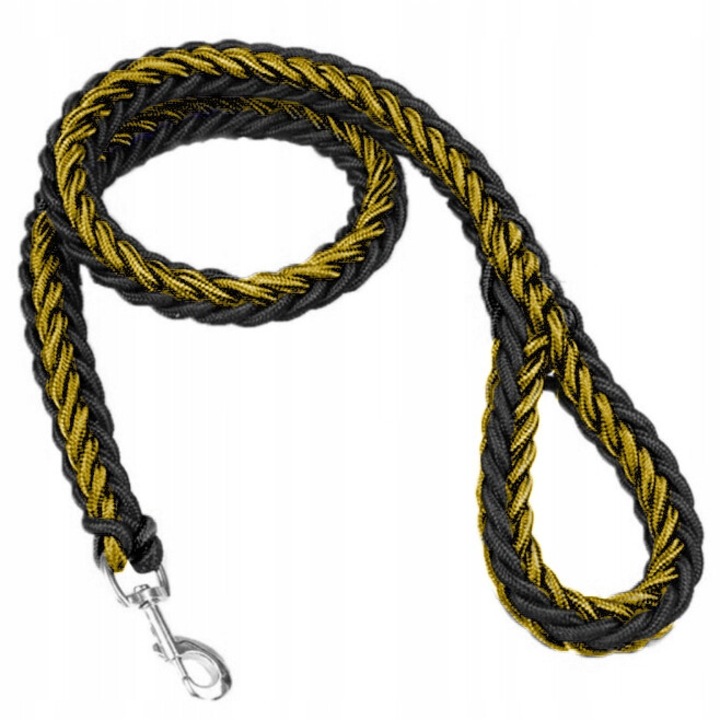 Kutya póráz, Reverse, 1.2m, nylon, fekete-sárga