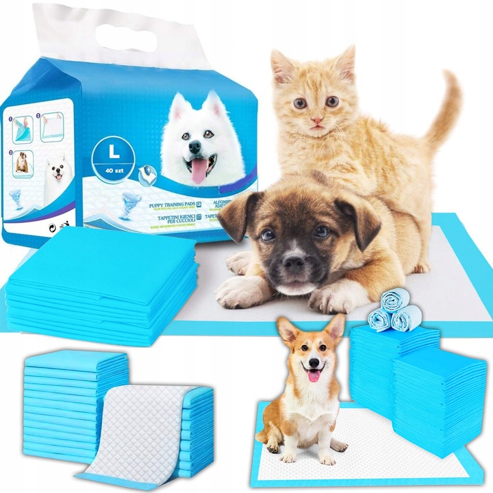 Set 40 asternuturi absorbante Reverse, 60x60cm, pentru dresajul animalelor