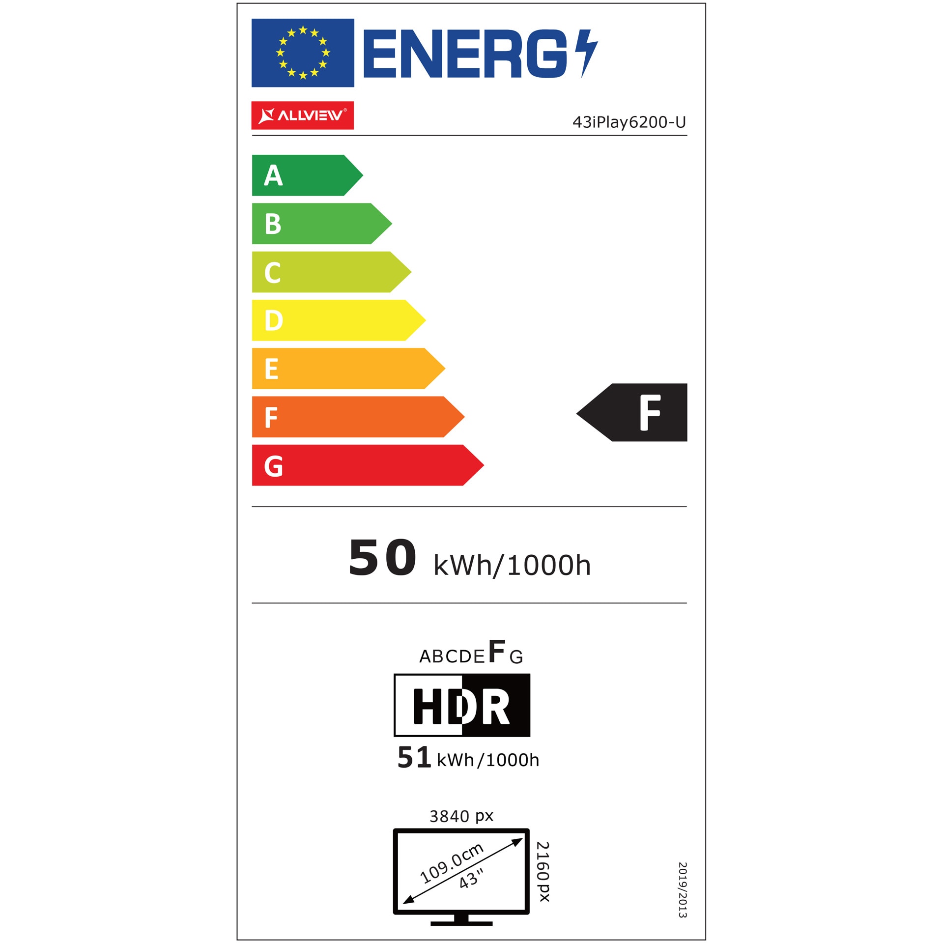 Televizor Allview LED 43iPlay6200-U, 109 cm, Smart, 4K Ultra HD, Clasa F