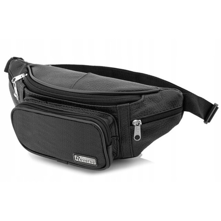 Sporttáska, Reverse, 5 rekeszes, valódi bőr, 25x13x10cm