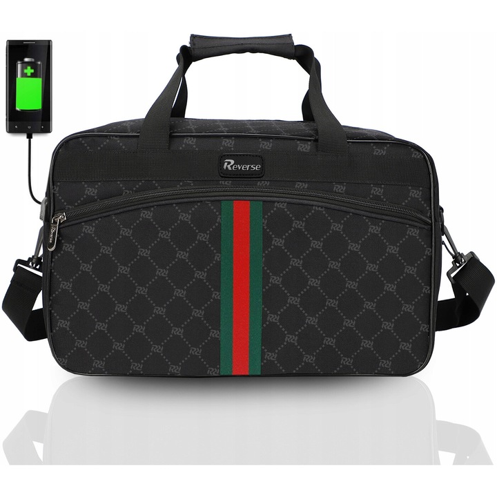 Пътна чанта, Reverse, Cordura, Водоустойчива, 20 l, 40x20x25cm, Черна