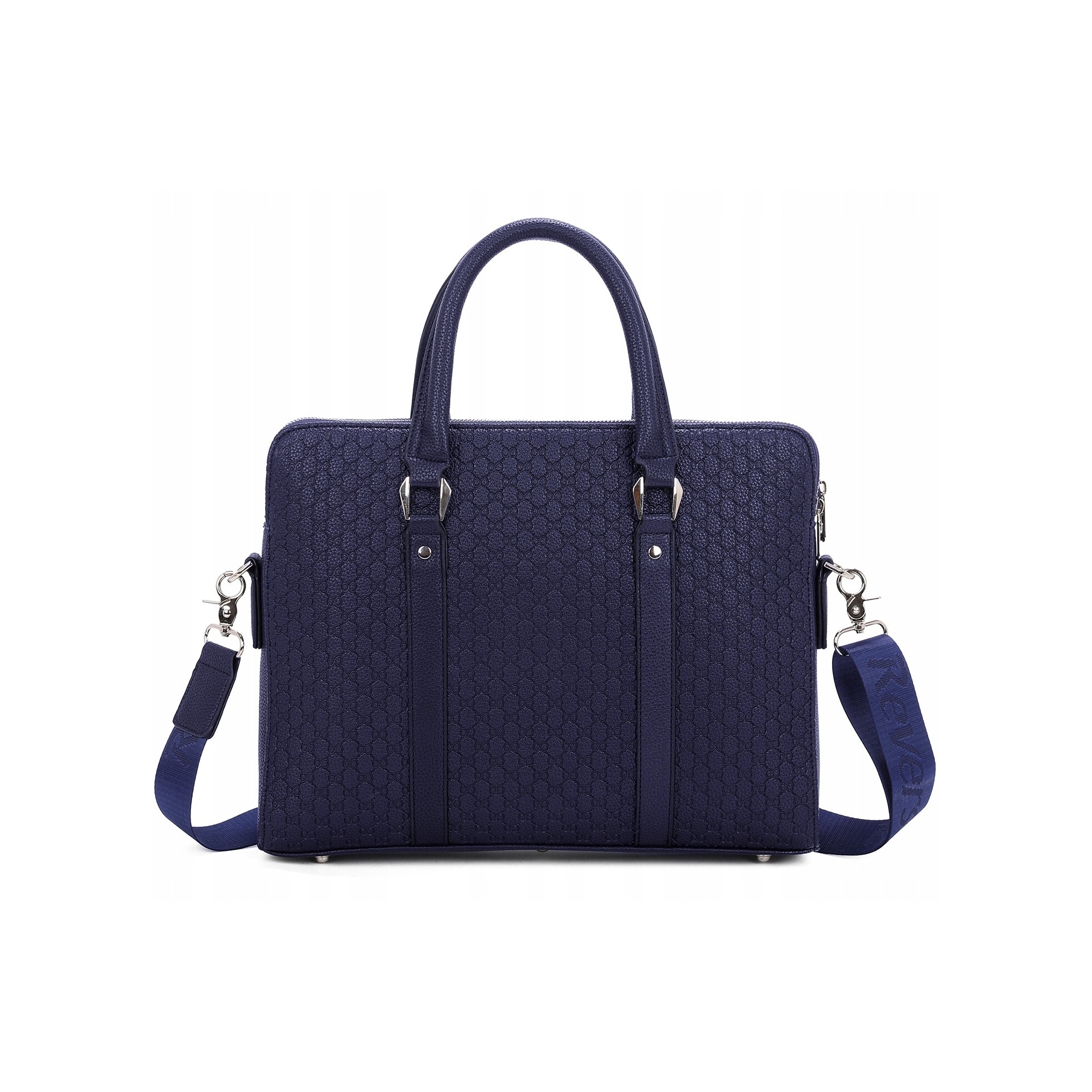 Geanta din piele pentru laptop, Reverse, 36x29x6cm, 6 compartimente, impermeabila, curea lata