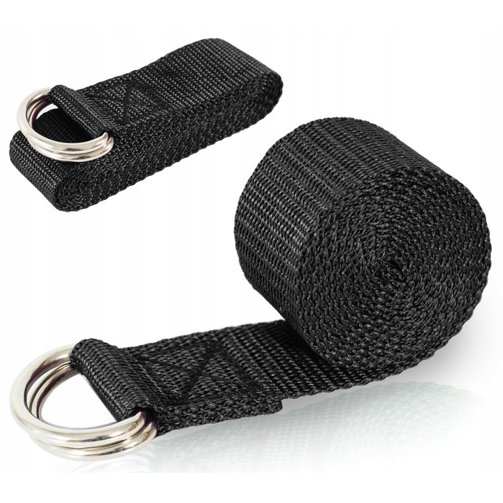 Jóga öv, Reverse, 183cm, fekete