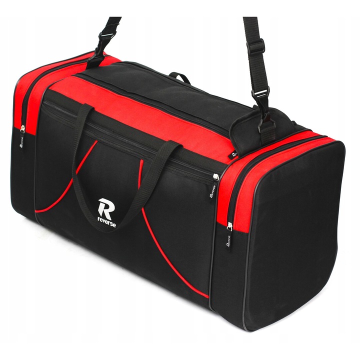 Спортна чанта за пътуване, Reverse, Cordura, 140L, черна/червена, 35x85x45см