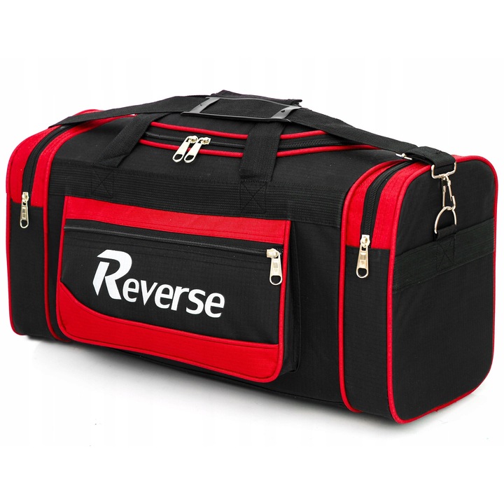 Спортна чанта Reverse, 70L, черно-червена, 70x32x29см