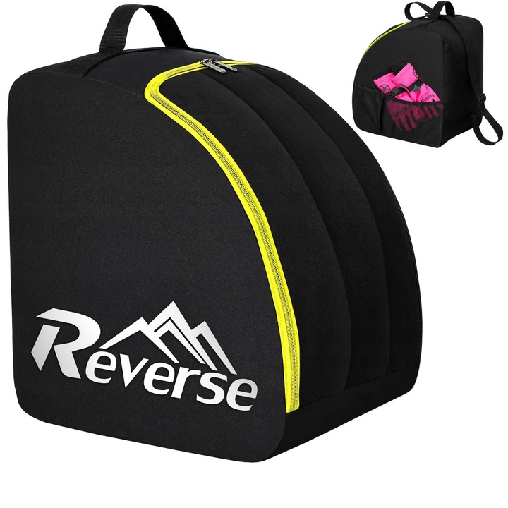 Geanta clapari, Reverse, Cordura, Inchidere cu fermoar, Negru/Galben