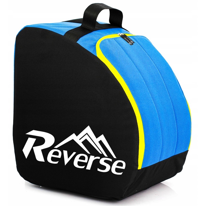 Görgős táska, Reverse, vízálló, 42x40x30cm, kék, sárga cipzárral