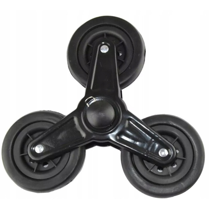 Set 3 roti universale pentru carucior de cumparaturi, 9cm, negru, capacitate 15kg, plastic