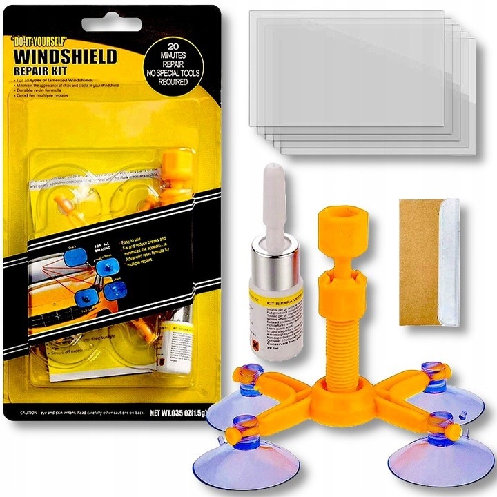 Set de reparare pentru parbriz auto, aplicator de lipici, folie de protectie, 15978181661