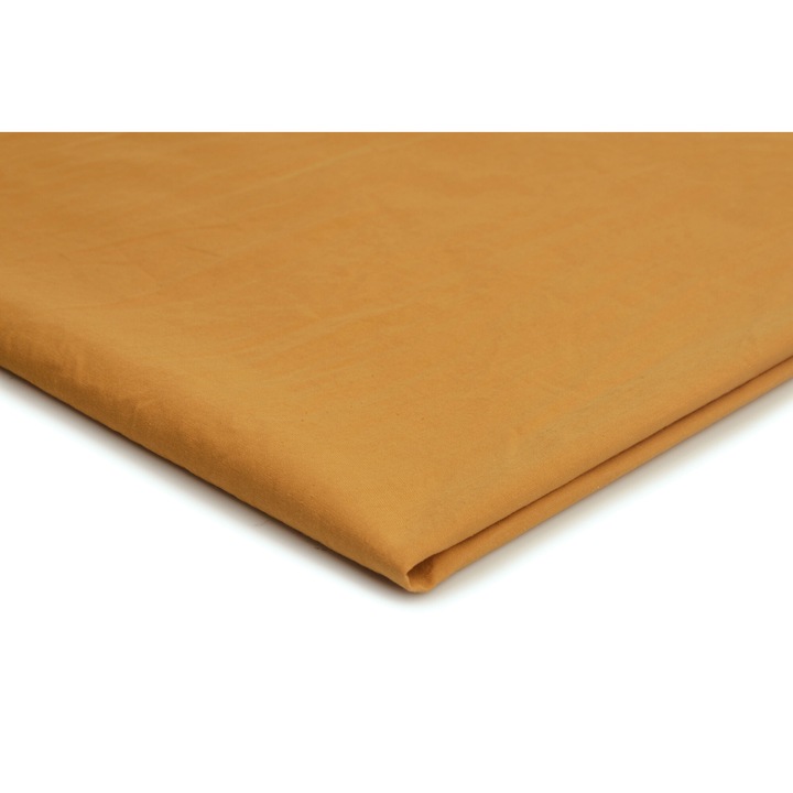 Tesatura, Bumbac creponat Galben mustar, 100% Bumbac, 50cm x 152cm