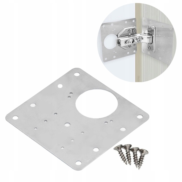Placa pentru reparare balamale, 90x90x1mm, otel inoxidabil